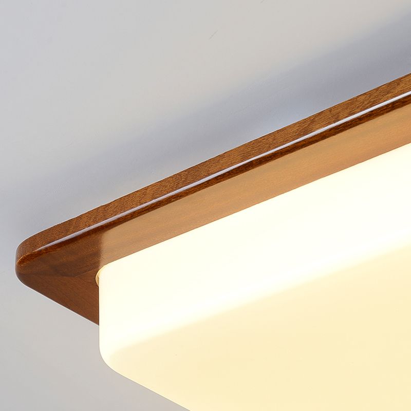 Modern Minimalist Wood Flush Mount 1-Light LED Flush Mount Ceiling Light for Living Room