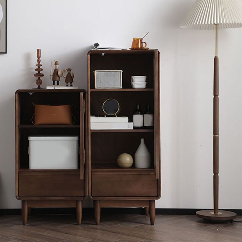Modern Accent Cabinet with Solid Wood Straight Legs Chest with 1 Drawer and 1 Door