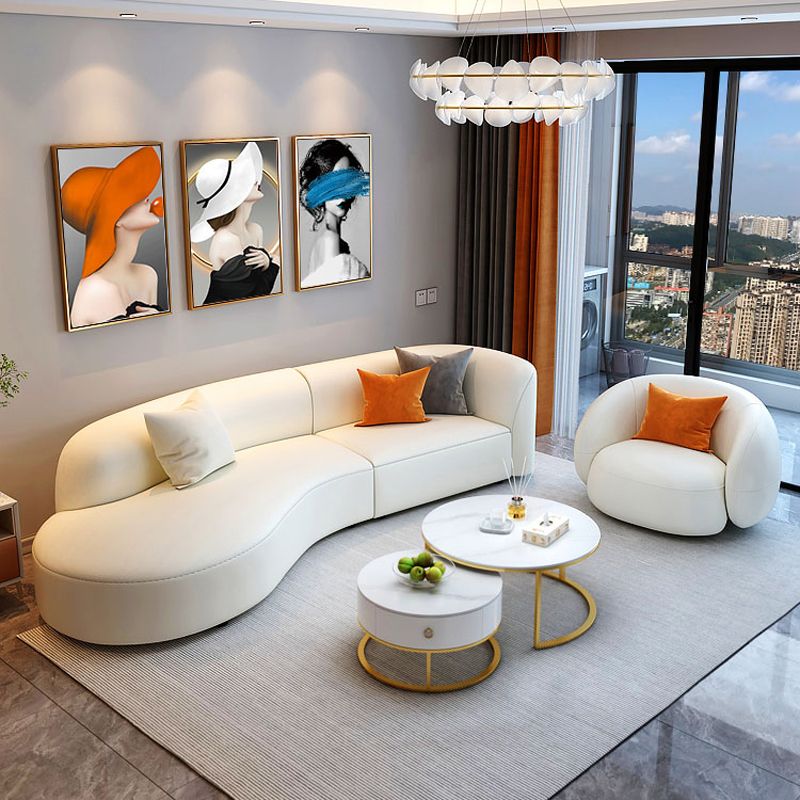 Wooden Sectional Stain-Resistant Sectional Sofa for Living Room