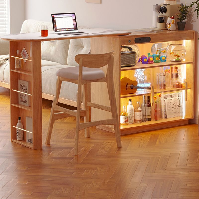 Modern Style Stone Rectangle Bar Stool Table Table for Living Room