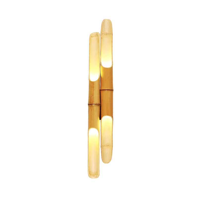 4 Bulbs Bedroom Wall Lighting Asia Beige Sconce Light Fixture with Cylinder Resin Shade