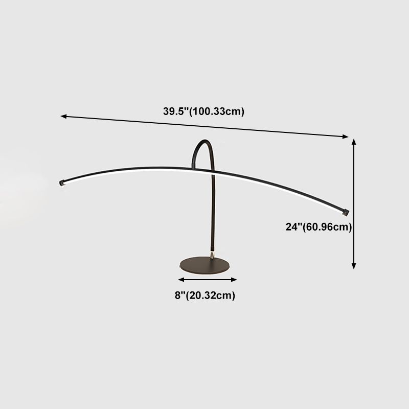 1 Light Linear Table Lighting Modern Style Metal Table Lighting for Bedroom