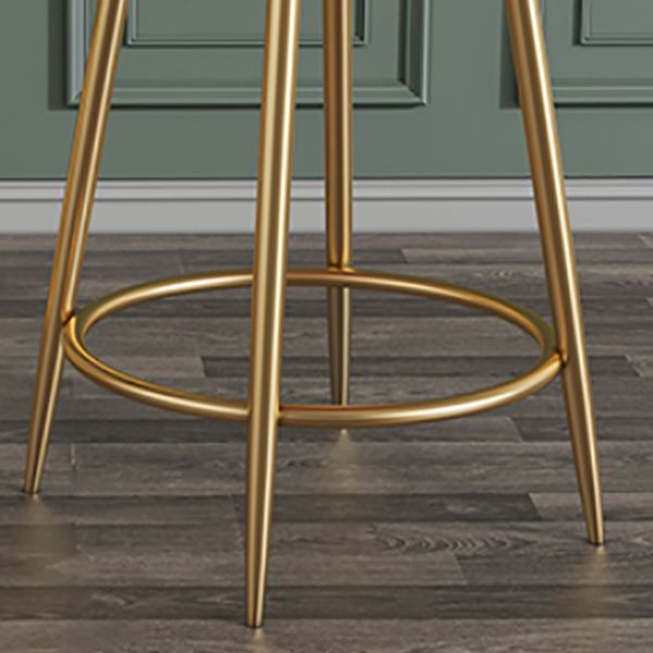 Modern Armless Backrest Counter Stool Iron Dining Room Bar Stool with Leather Cushion