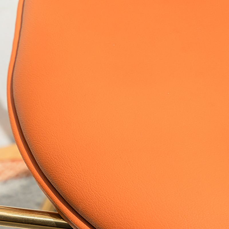 Glam Arm Chair Leather Open Back Dining Chair for Dining Room