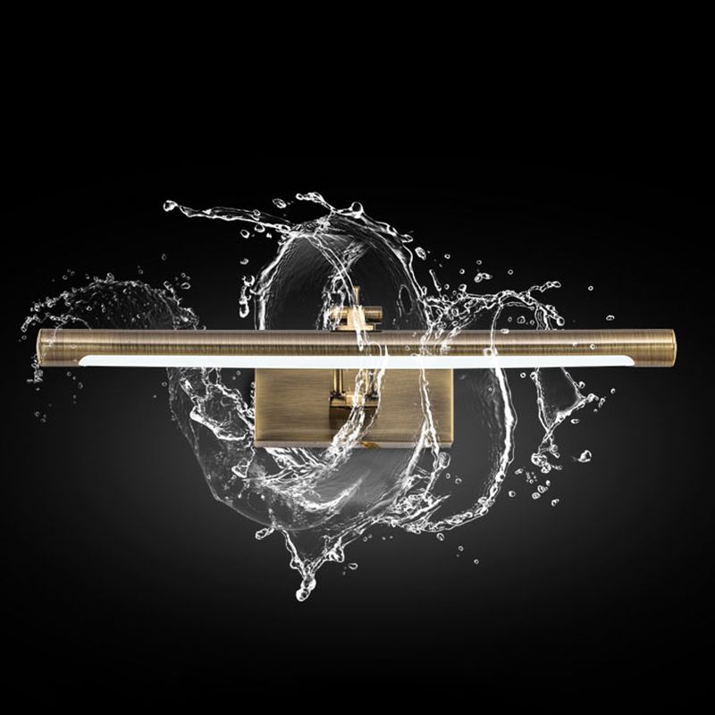 Tocador cilíndrico de metal posmoderno apliques de montaje de pared led de baño ajustable de baño ajustable