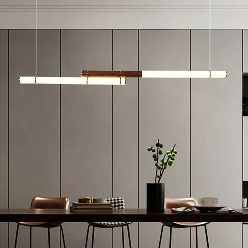 Lámpara lineal de lámparas de luz de cobre de cobre moderna con tono acrílico