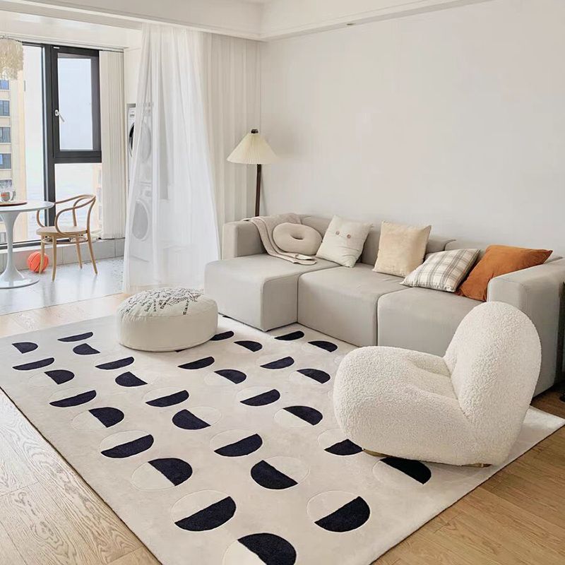 Fancy Modern Area Rug Geometric Pattern Polyester Area Carpet Non-Slip Backing Rug for Home Decor