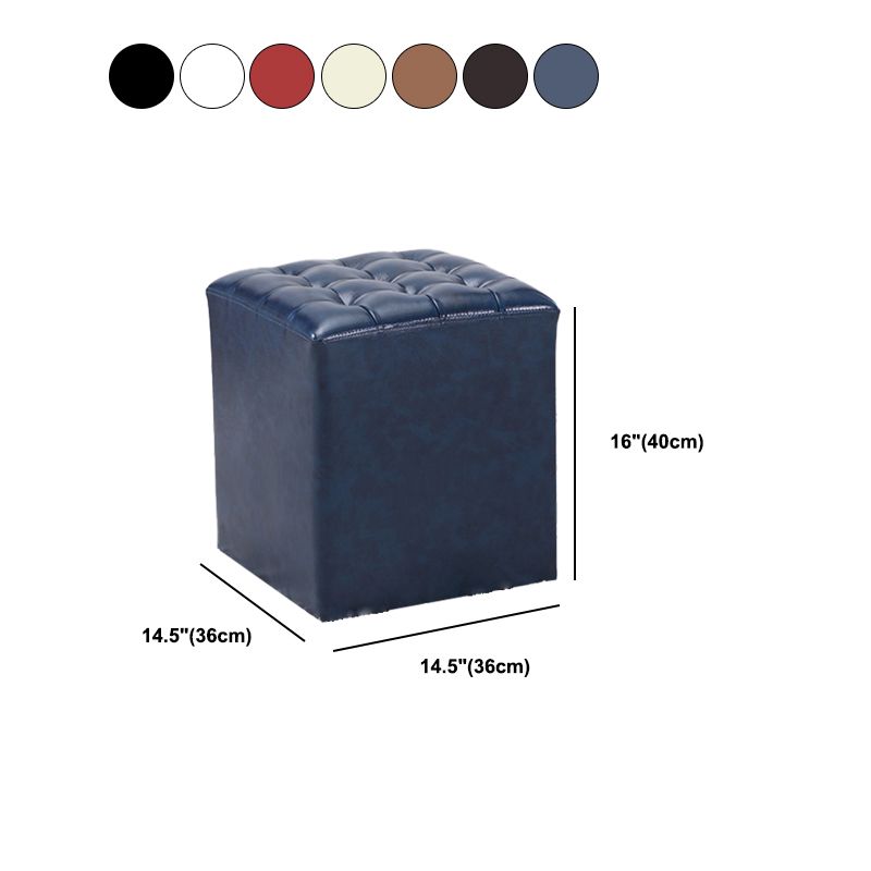 Genuine Leather Ottoman Tufted Square Whole Colored Water Resistant Cube Ottoman