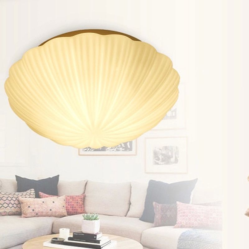 White Flush Mount Ceiling Light Nordic Simple Style Flush Light