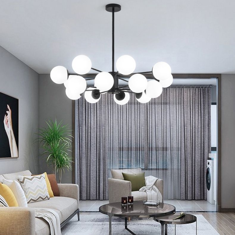Candelera de globo contemporánea Luz de colgante de vidrio liviano Luz de colgante de vidrio para sala de estar