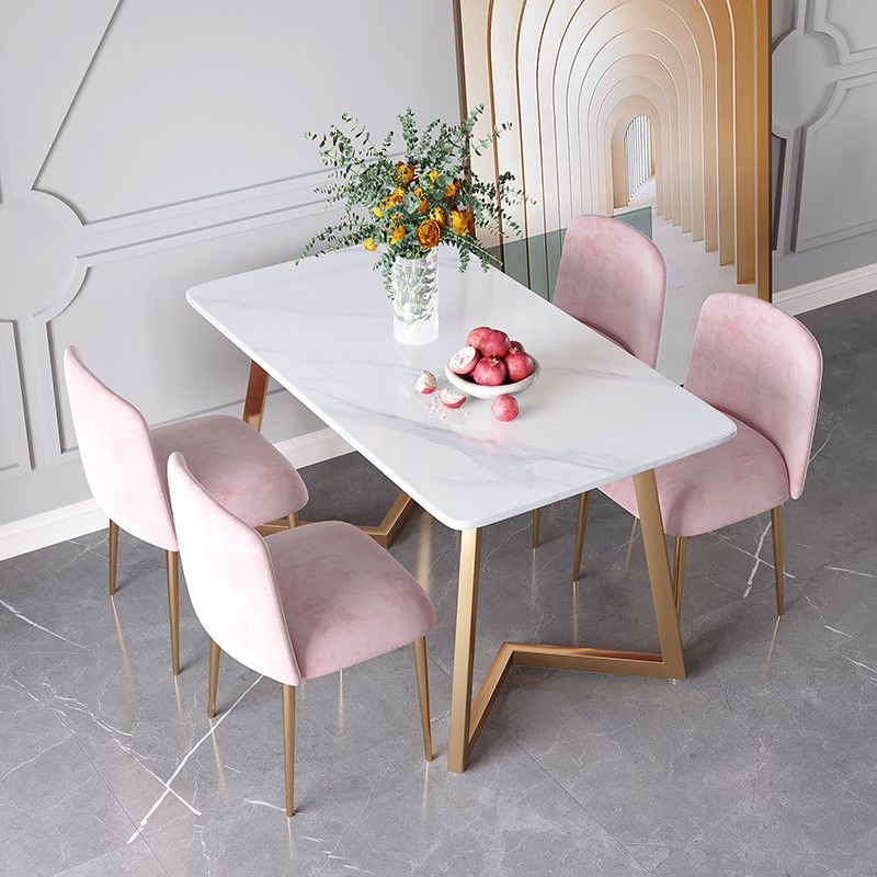 Traditional Luxury Stone Furniture Rectangle Double Pedestal Dining Site Table