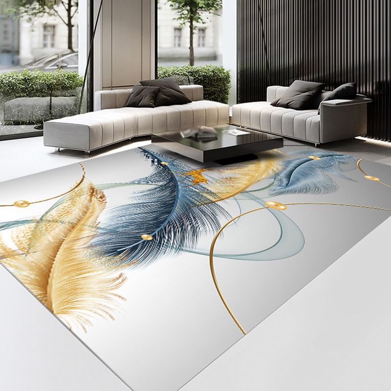 Casual veren bedrukt tapijt polyester gebied tapijt vlekbestendig binnenvleed voor woonkamer