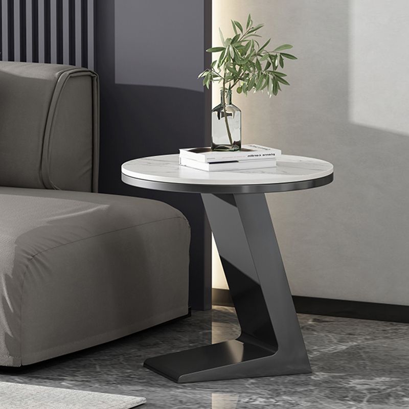 Modern 19.68" Tall Side Table Black Metal Sofa Side Accent Table