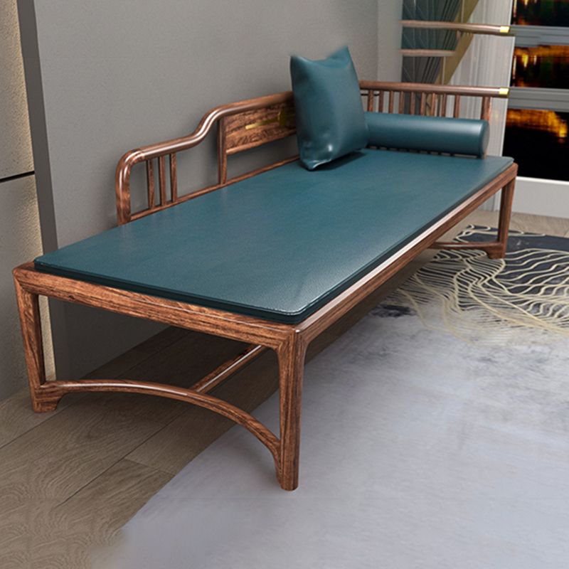Traditional Brown with Arms Chaise Wood Round Arms for Bedroom Living Room