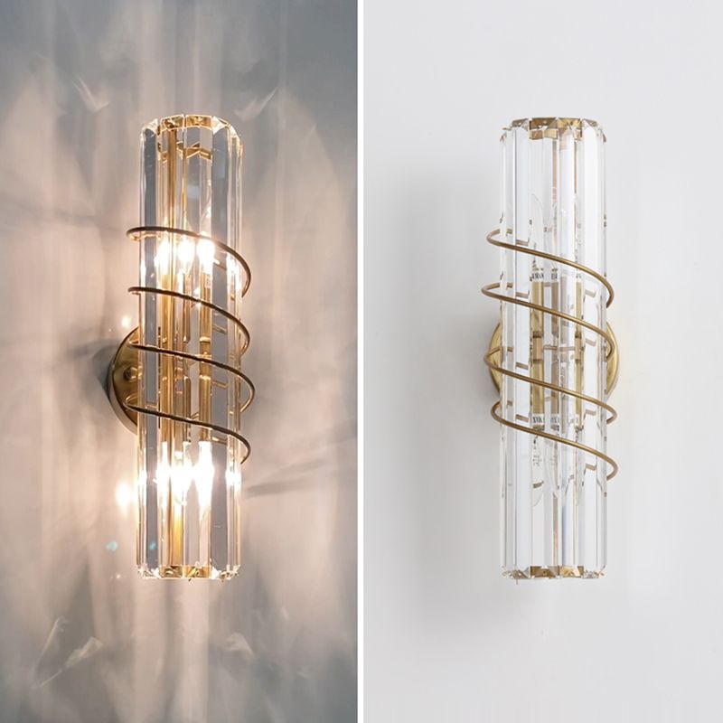 Postmodern Style Crystal Wall Sconce Light Living Room Hallway Wall Lamp in Gold