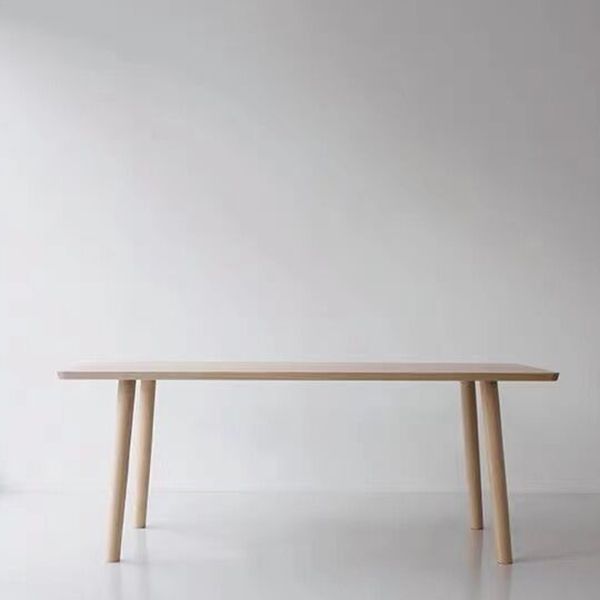 Rectangle 4 Legs Dining Table Modern Solid Wood Dining Room Table