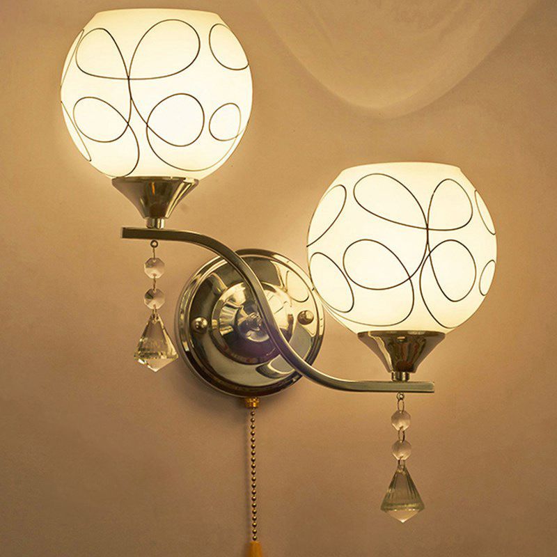 Noordse postmodern ronde 1 hoofd glazen materiaal led witte wandlamp