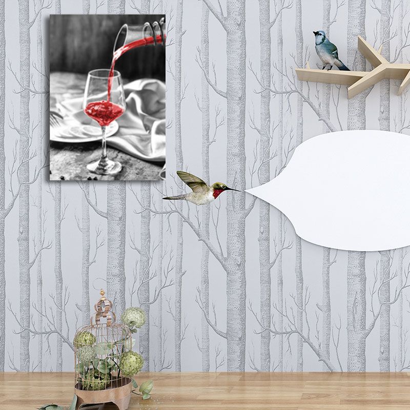 Red Modernist Canvas Art Luxury Wine and Glass Paintings for Restaurant, Multiple Size Options