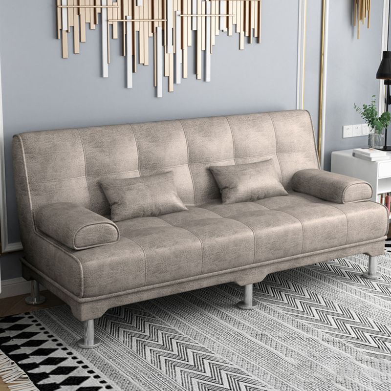 Tessuto gambe metalliche moderne divano convertibile cuscino con il cuscino.