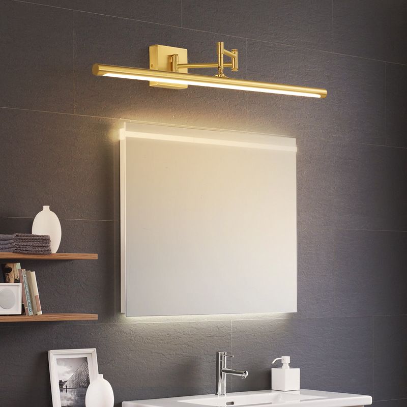 Gouden lineaire LED -wandlamp in moderne creatieve stijl koper verstelbaar wandlicht met acrylschaduw