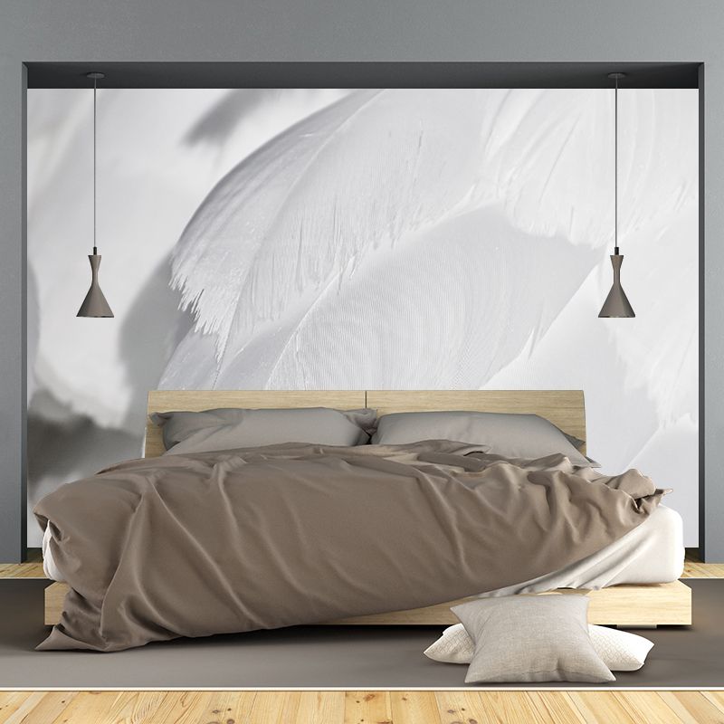 Photography Stain Resistant Mural Wallpaper Feather Sleeping Room Wall Mural