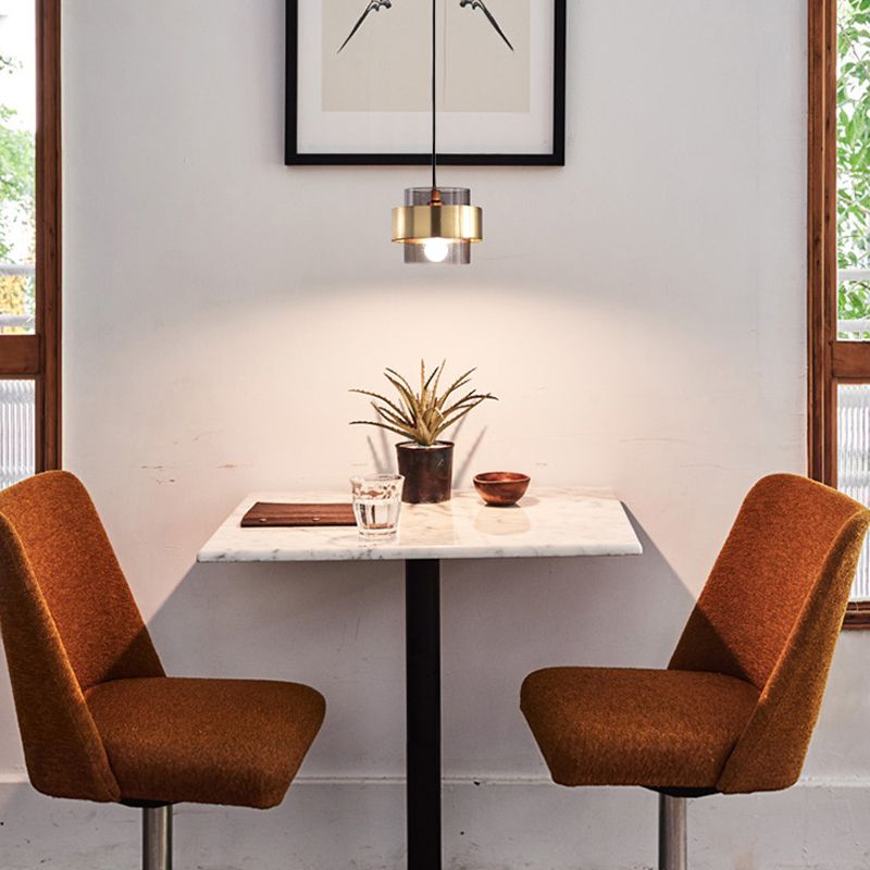 Modern Style Hanging Light 1 Light Glass Cylinder Pendant Light for Bedside