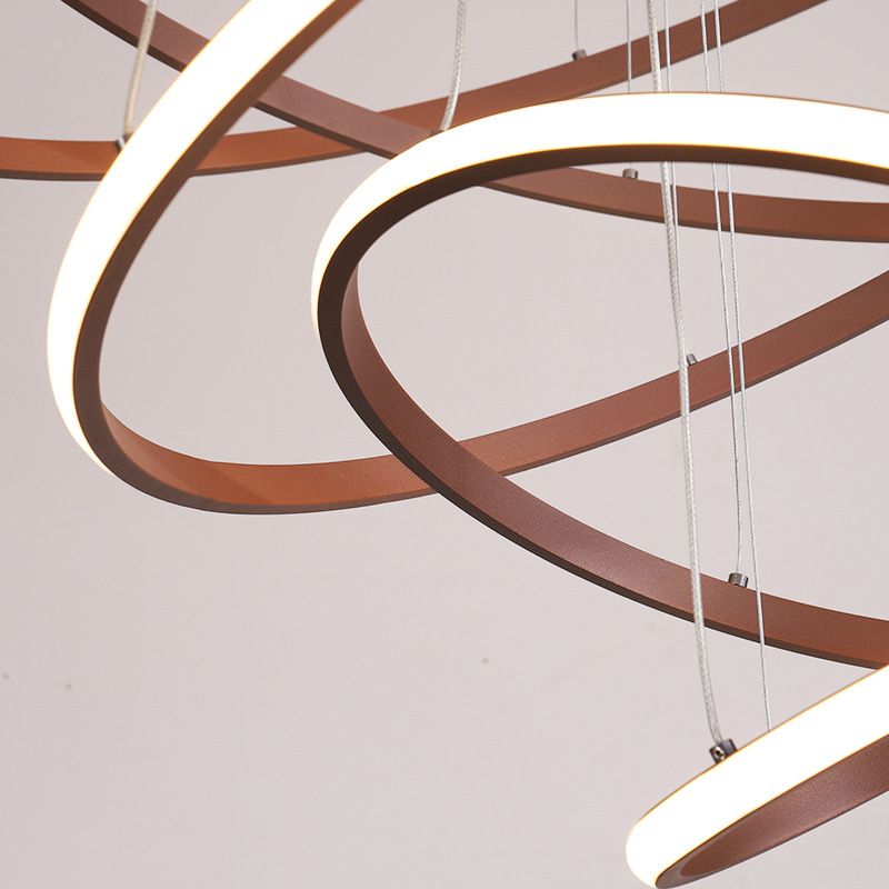 Multi-Rings Multi-Tier Modern Simple Style Metal Hanging Chandelier Lighting Fixtures