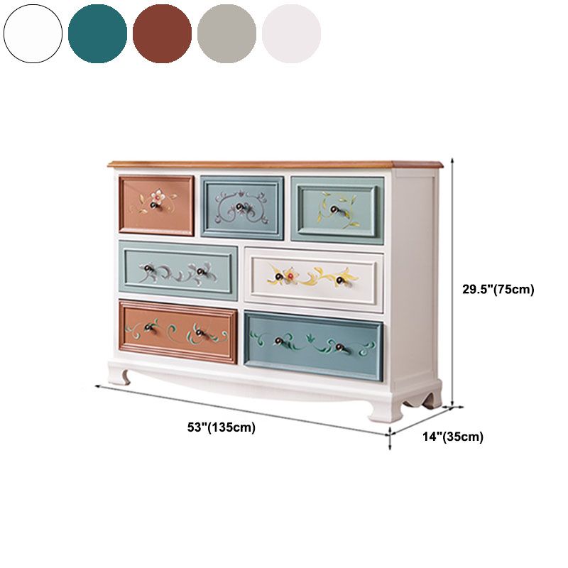 Nautical Bedroom Chest Wooden 16" Wide Storage Chest with Drawers