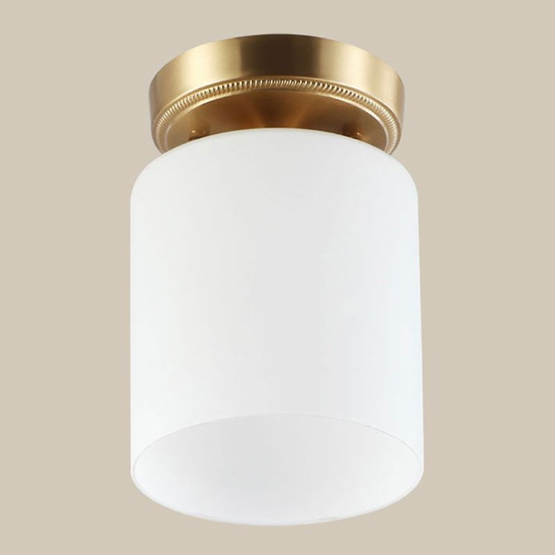 Minimalism Flush Mount Light Glass Shade Ceiling Lamp Fixture for Corridor