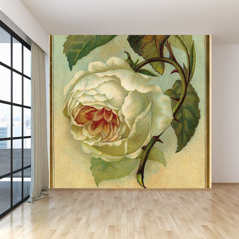 Illustration Summer Flower Wall Mural Great Wall Decor for Dining Room, Personalize