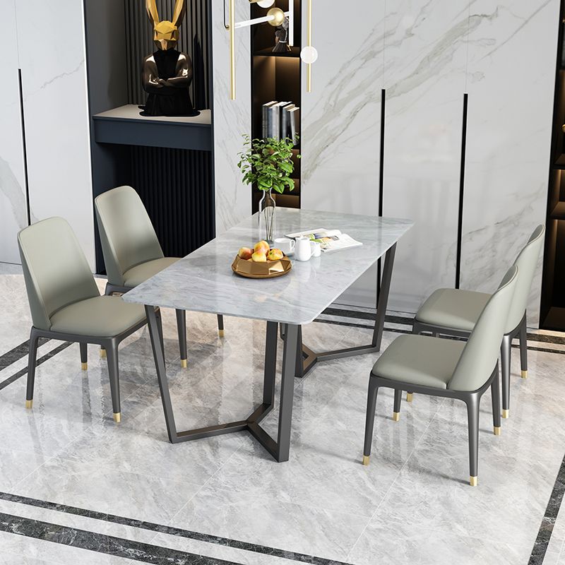 Modern 1/5/7 Pieces Dining Set Rectangle Stone Dining Table for Dining Room Kitchen