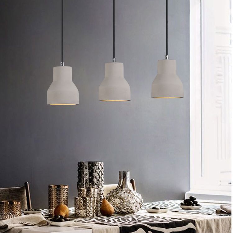 Grijs bel cement hangend lichtende Noordse stijl 1 lichte restaurant plafond hanger lamp