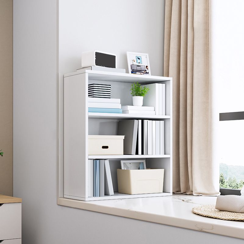 Modern Engineered Wood Bookshelf Standard Vertical Bookcase in Burnish