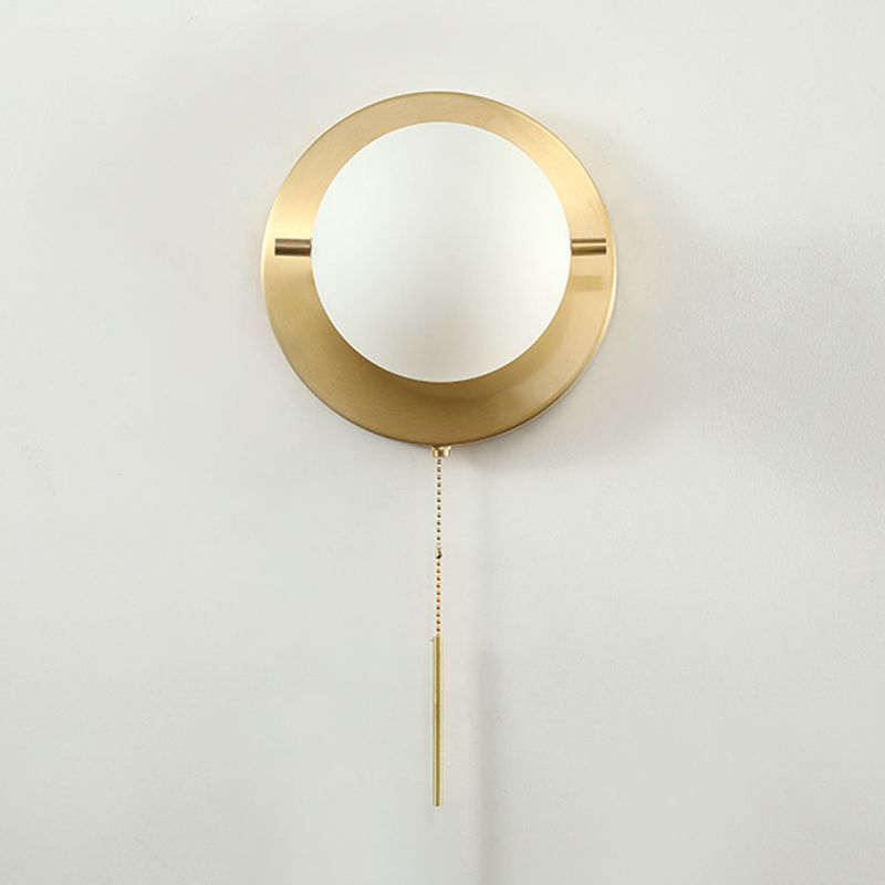 Simplicidad de latón apliques de pared de la noche con diseño de interruptor de mano de la lámpara de pared de 1 luces para el pasillo