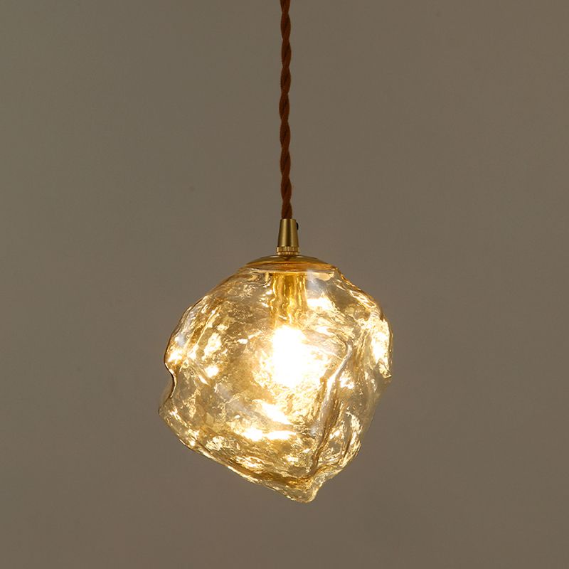 Kit de lumière en verre transparent léger en verre transparent à 1 lumière pour salle à manger