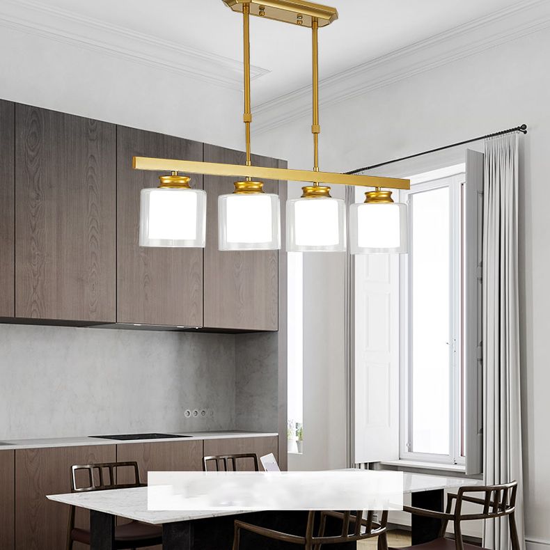 4 Éclairage pendentif à cylindre léger