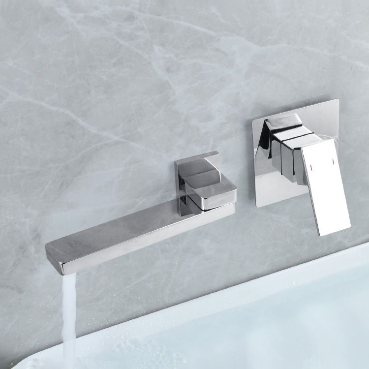 Contemporary Widespread Wall Mounted Bathroom Sink Faucet Swivel Spout
