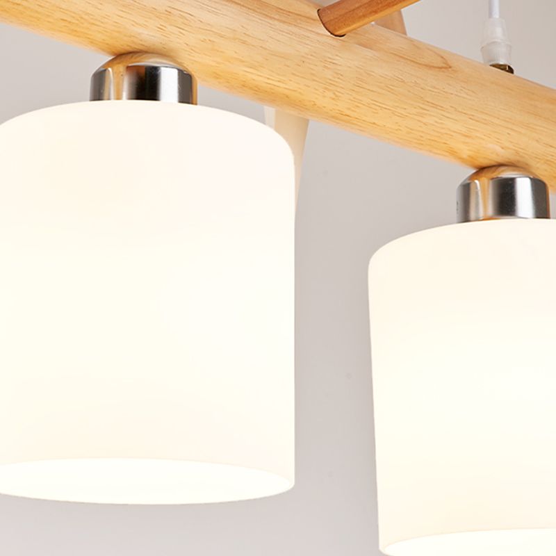 Luz de la isla colgante de cilindro de estilo moderno lámparas colgantes de vidrio blanco