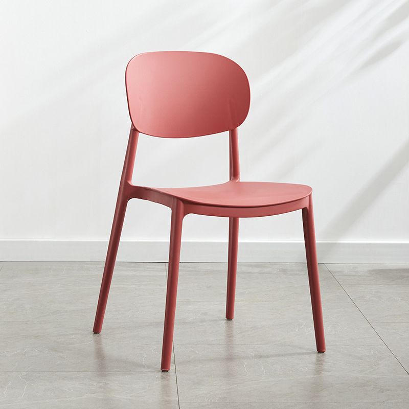 Plastic Scandinavian Armless Chair Open Back Indoor-Outdoor Chair