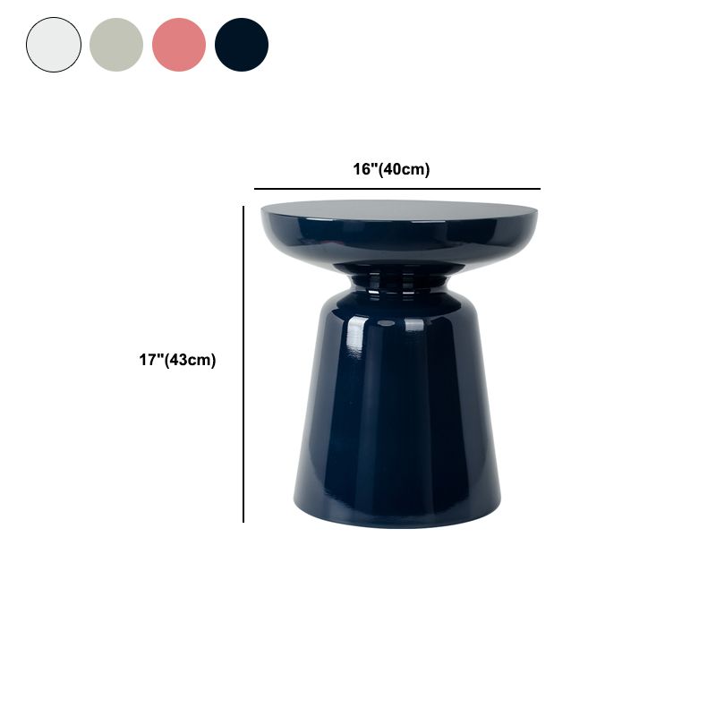 16.9" Tall Metal Round Top Side Table Iron Pedestal End Table