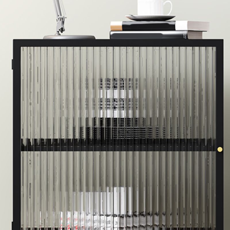 Metal and Glass Bedside Cabinet Modern Minimalist Bedside Table with Legs