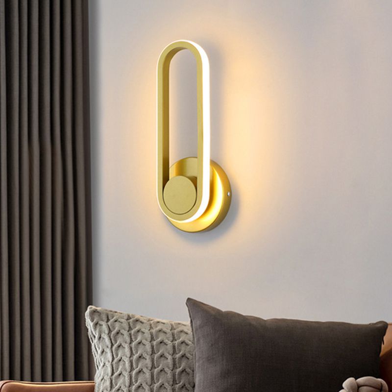 Moderne Stil ovaler Wandmontaglampen Metall 1 Licht Wandleuchte Leuchten