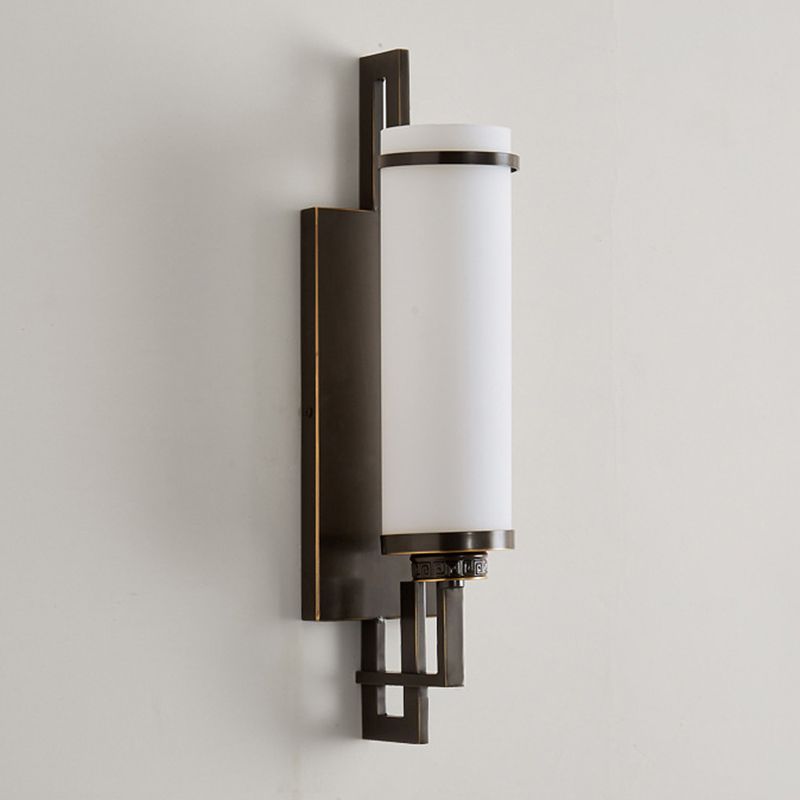 Cylinder Wall Lighting Modern Glass 1 Light Wall Sconces for Living Room