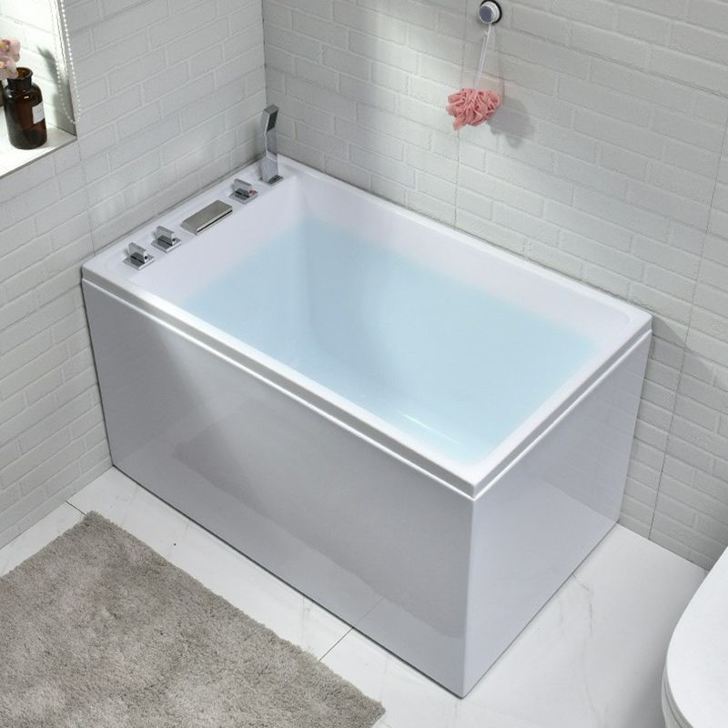 Modern Stand Alone White Bath Acrylic Rectangular Soaking Bathtub