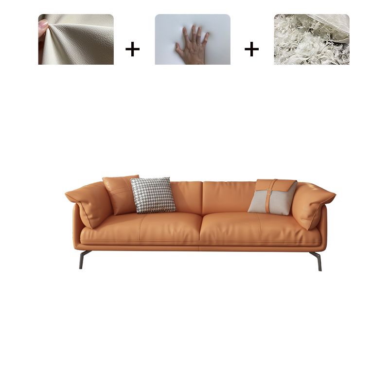 Modern 32.6" H Leather Pillow Top Arm Sofa Bed For Living Room