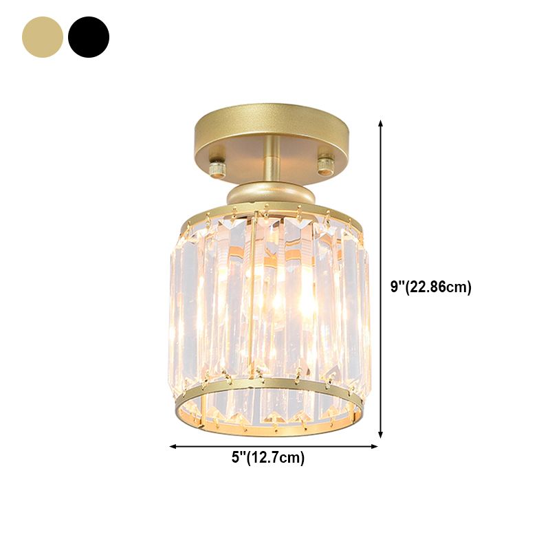 Cylinders Modern Flush Mounted Ceiling Lights Crystal Lighting Fixture for Living Room Foyer
