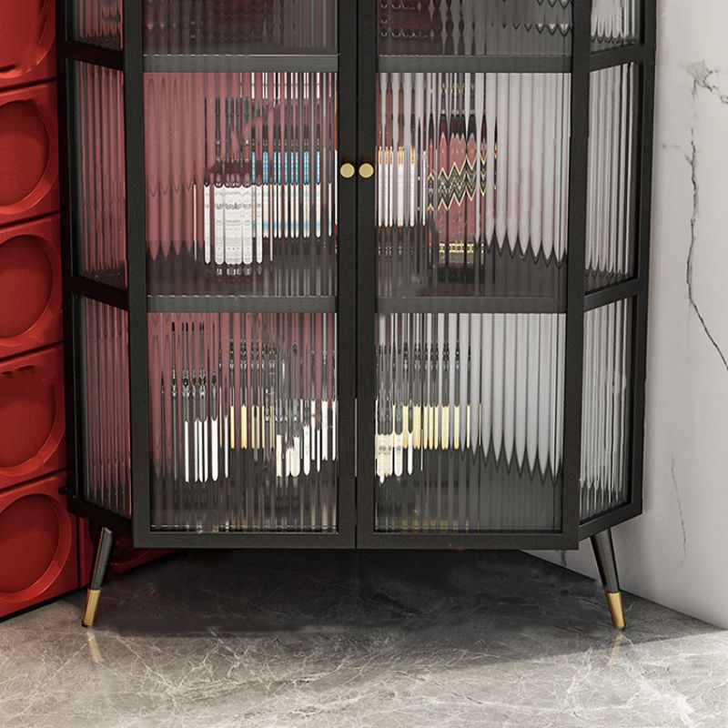 Contemporary Curio Cabinet Metal Storage Cabinet with Doors for Office