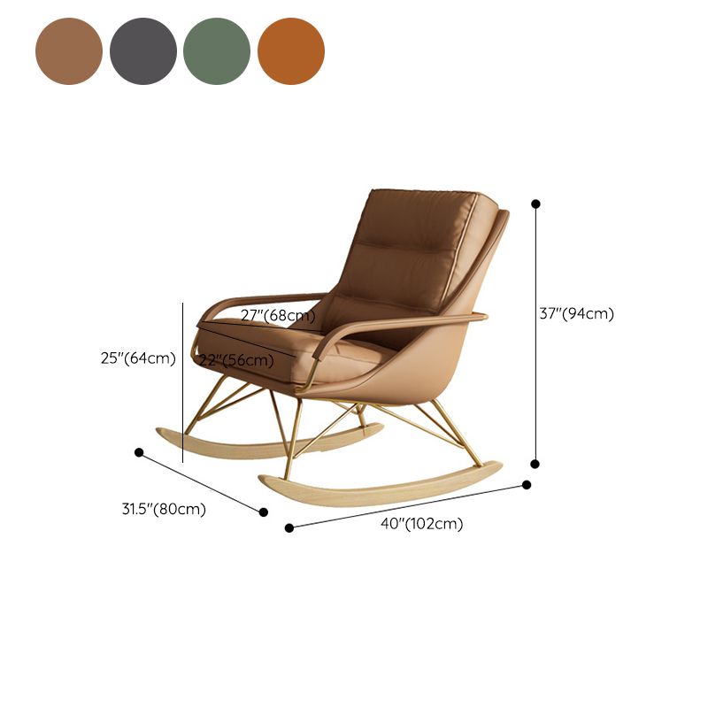 Glam Style Mother Feeding Sofa Rocking Chair Indoor Rocking Chair with Ottoman