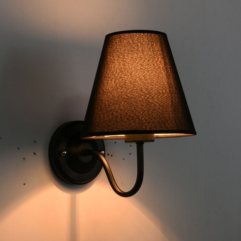 Classic Tapered Shade Wall Light 1-Light Fabric Wall Lighting Fixture for Corridor
