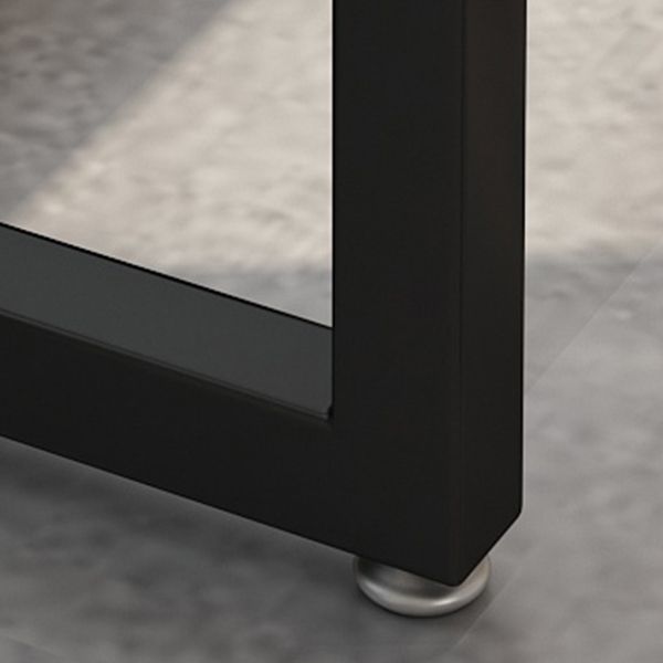 Kitchen Natural Finish Solid Wood Pub Table with Black Metal Frame